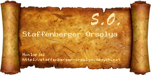 Staffenberger Orsolya névjegykártya